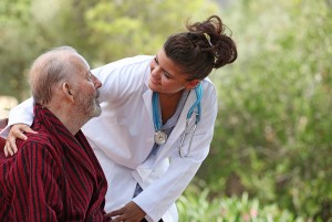 Military Connection: nurse showing care to patient