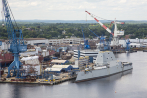 The USS Zumwalt at Bath Iron Works.